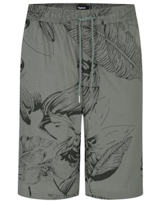 Bigdude Floral Print Cotton Shorts Khaki